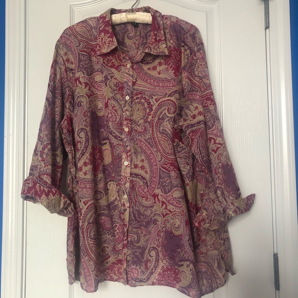 Ralph Lauren Purple Paisley Button Down